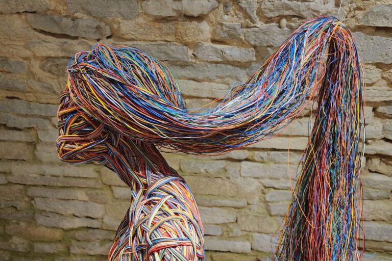 Textile sculpture by Salman Khoshroo displayed at Mia Glamping in Saaremaa